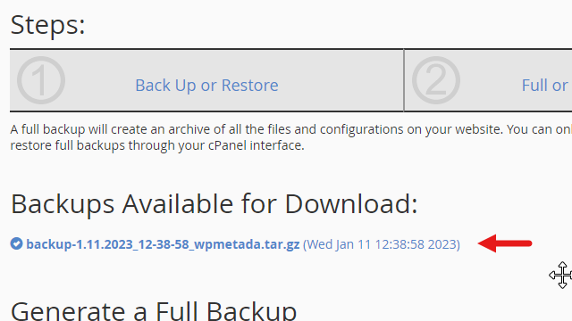 cPanel DNS zone export step 3