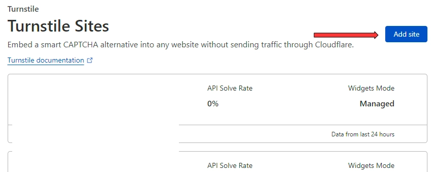 Step 3 - Click on "Add Site"